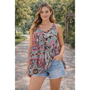 Anthropologie Leifnotes Silk Twist Front Top w/ Free Socks See Measurements